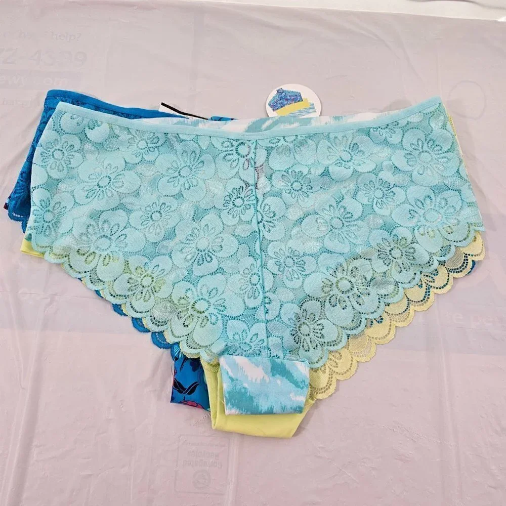 No Boundaries Freecup Cheeky with Lace 3-Pack Panties - Size XXXL (21) NWT